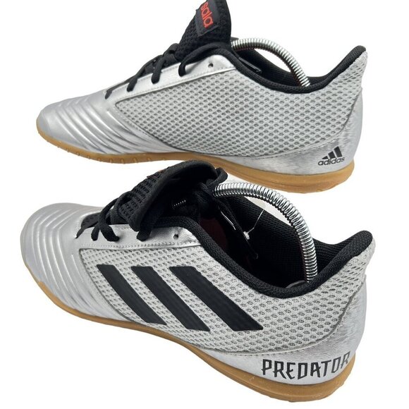 adidas Predator 19.4 Sala J Indoor Soccer Shoes men 8.5 Metallic Silver Black - Picture 4 of 16